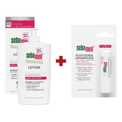 Sebamed Trockene Haut Parfumfrei Lotion Urea + Sebamed Lippenpfl 1 stk von Sebapharma GmbH & Co.KG PZN 08101622
