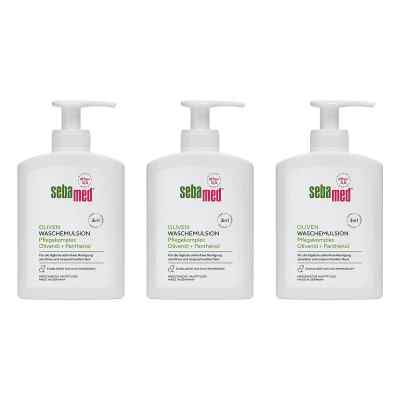 Sebamed Waschemulsion Oliven+Panthenol 3x200 ml von Sebapharma GmbH & Co.KG PZN 08104905