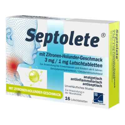 Septolete Zitrone-Holunder-Geschmack 3 mg / 1 mg Lutschtabletten 16 stk von TAD Pharma GmbH PZN 19104446