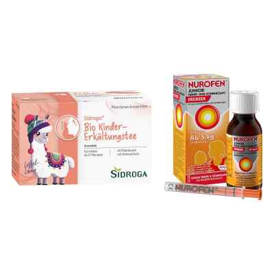 Sidroga Bio Kinder-Erkältungstee + Nurofen Junior Fieber- & Schm 1 Set von  PZN 08106798