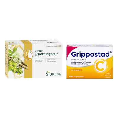 Sidroga Erkältungstee + Grippostad C Hartkapseln 1 Set von  PZN 08106796
