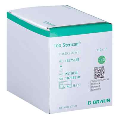 Sterican Einmalkanüle 21 G 25 Mm 100 stk von B. Braun Melsungen AG PZN 18746510