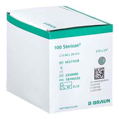 Sterican Einmalkanüle 27 G 20 Mm 100 stk von B. Braun Melsungen AG PZN 18746332