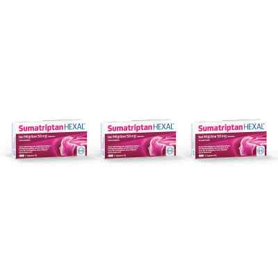 Sumatriptan Hexal bei Migräne 50 Mg Tabletten 3x2 stk von Hexal AG PZN 08104737