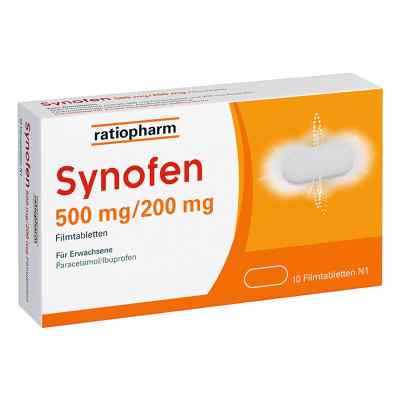 Synofen 500Mg/200Mg Filmtabletten mit Ibuprofen und Paracetamol 10 stk von ratiopharm GmbH PZN 18218509