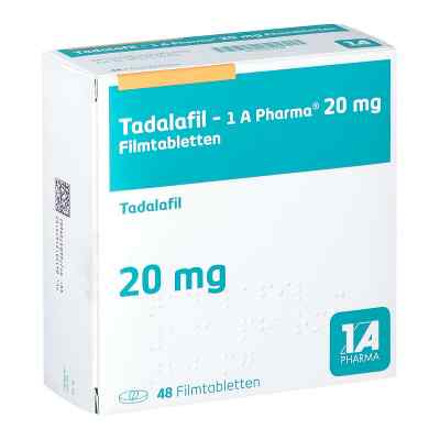 Tadalafil 1a Pharma 20 mg Filmtabletten 48 stk von 1 A Pharma GmbH PZN 13167919