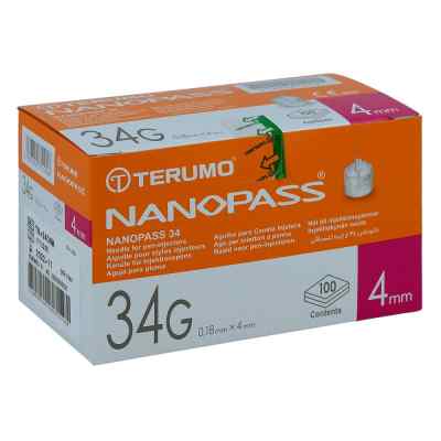 Terumo Nanopass 34 Pen Kanüle 34g 0,18x4mm 100 stk von MeDiTa-Diabetes GmbH PZN 09771265