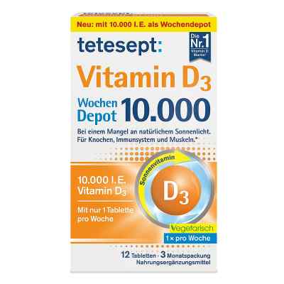 Tetesept Vitamin D3 10.000 Filmtabletten 12 stk von Merz Consumer Care GmbH PZN 19402445