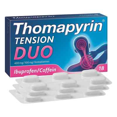 Thomapyrin TENSION DUO bei Kopfschmerzen: Ibuprofen/Coffein 18 stk von A. Nattermann & Cie GmbH PZN 15420191