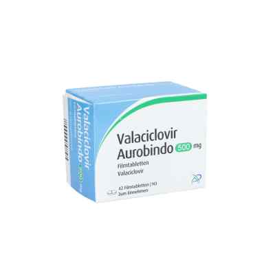 Valaciclovir Aurobindo 500mg 42 stk von PUREN Pharma GmbH & Co. KG PZN 07473799
