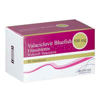 Valaciclovir Bluefish 500mg 42 stk von Bluefish Pharma GmbH PZN 05116486