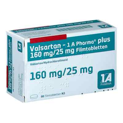 Valsartan-1A Pharma plus 160mg/25mg 98 stk von 1 A Pharma GmbH PZN 07581075