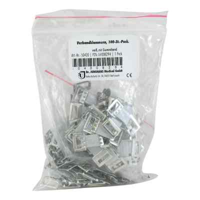Verbandklammern mit Gummiband weiss 50420 100 stk von Dr. Junghans Medical GmbH PZN 04808294
