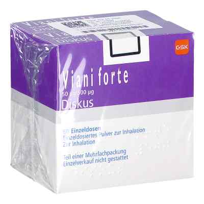 Viani Forte 50 Μg/500 Μg Diskus Einzeldos.inh.-p. 2X60 stk von GlaxoSmithKline GmbH & Co. KG PZN 16792049