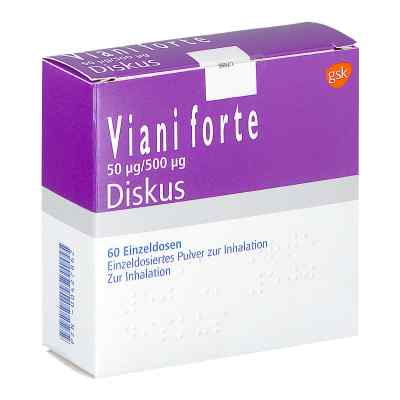 Viani forte 50μg/500μg Diskus 60 stk von GlaxoSmithKline GmbH & Co. KG PZN 00427862