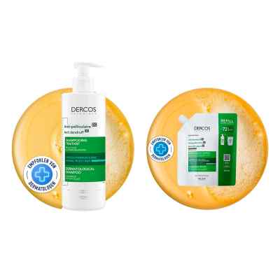 Vichy Dercos Anti-schuppen Shampoo fett. Kopfh.+ Nachfüllpack 390+390 ml von L'Oreal Deutschland GmbH PZN 08106636
