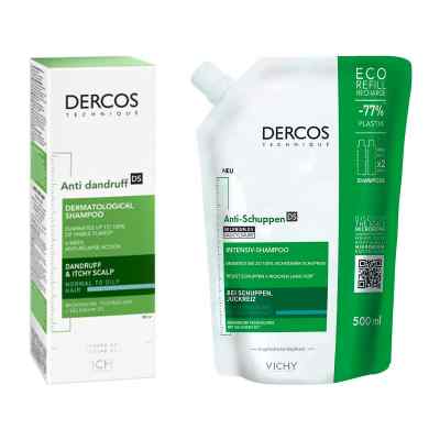 Vichy Dercos Anti-Schuppen Shampoo fett. Kopfhaut+Nachfüllpack 2 Pck von  PZN 08102183