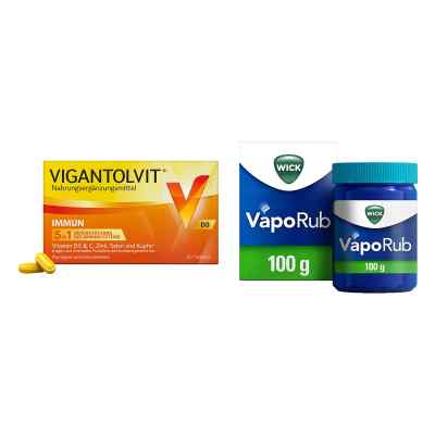 Vigantolvit Immun Filmtabletten 60 stk + Wick Vaporub Erkältungs 1 stk von WICK Pharma - Zweigniederlassung der Procter & Gam PZN 08102476