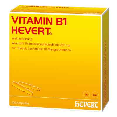 Vitamin B1 Hevert Ampullen 100 stk von Hevert-Arzneimittel GmbH & Co. K PZN 03919962