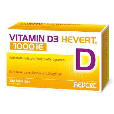 Vitamin D3 Hevert 1000 I.E. Tabletten 200 stk von Hevert-Arzneimittel GmbH & Co. KG PZN 19448944