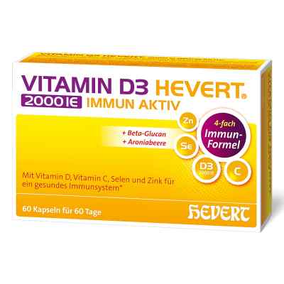 Vitamin D3 Hevert 2000 IE Immun Aktiv Kapseln 60 stk von Hevert-Arzneimittel GmbH & Co. KG PZN 19411467