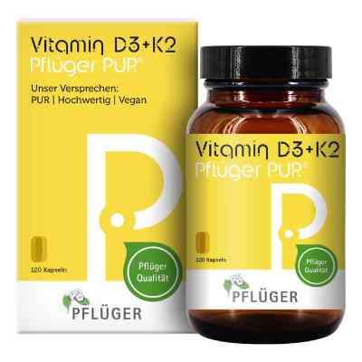 Vitamin D3 + K2 Pflüger PUR® 1.000 I.E./75 µg Kapseln 120 stk von Homöopathisches Laboratorium Alexander Pflüger Gmb PZN 19160841