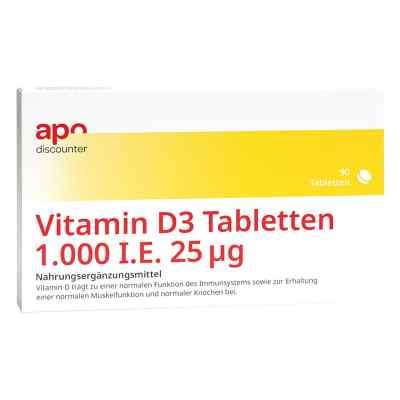 Vitamin D3 Tabletten 1000 I.e. 25 [my]g von apo-discounter 90 stk von Apologistics GmbH PZN 16511027