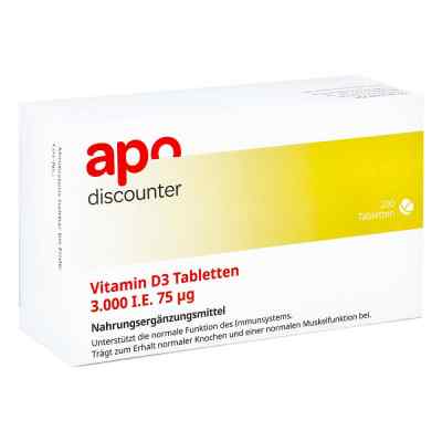 Vitamin D3 Tabletten 3000 I.e. 75 [my]g mit Vitamin D3 200 stk von Apologistics GmbH PZN 16511056