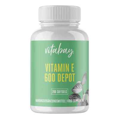 Vitamin E 600 I.E. Depot Vegan Hochdosiert Weichkapseln 200 stk von Vitabay CV PZN 18209746