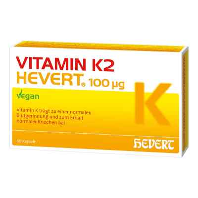 Vitamin K2 Hevert 100 [my]g Kapseln 60 stk von Hevert-Arzneimittel GmbH & Co. K PZN 12870284