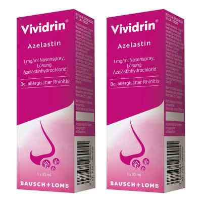 Vividrin Azelastin Nasenspray bei Heuschnupfen und Allergien 2x10 ml von Dr. Gerhard Mann Chem.-pharm.Fabrik GmbH PZN 08104584