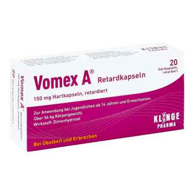 Vomex A Retardkapseln 20 stk von Klinge Pharma GmbH PZN 17232200