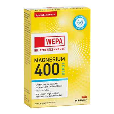 Wepa Magnesium 400 Depot+b6 Tabletten 60 stk von WEPA Apothekenbedarf GmbH & Co KG PZN 17830384
