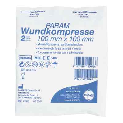 Wundkompresse Vliesstoff Steril 10x10 Cm 2 stk von Param GmbH PZN 17266073