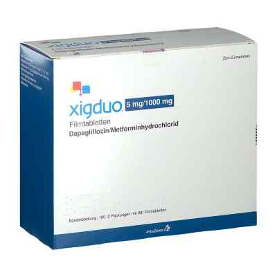 Xigduo 5 mg/1000 mg Filmtabletten 196 stk von AstraZeneca GmbH PZN 10126593