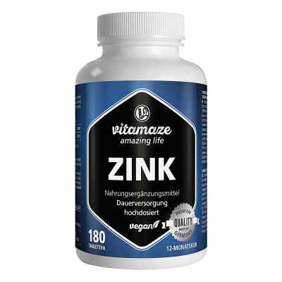 Zink 25 mg hochdosiert vegan Tabletten 180 stk von Vitamaze GmbH PZN 12741486
