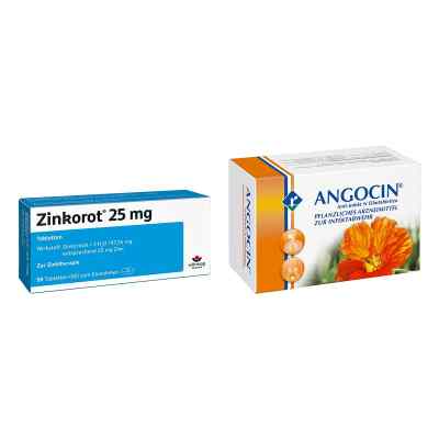 Zinkorot 25 Mg Tabletten + Angocin Anti Infekt N Filmtabletten 50+500 stk von  PZN 08105427