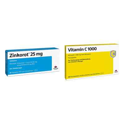 Zinkorot 25 mg + Vitamin C1000 20+20 stk von Wörwag Pharma GmbH & Co. KG PZN 08106488
